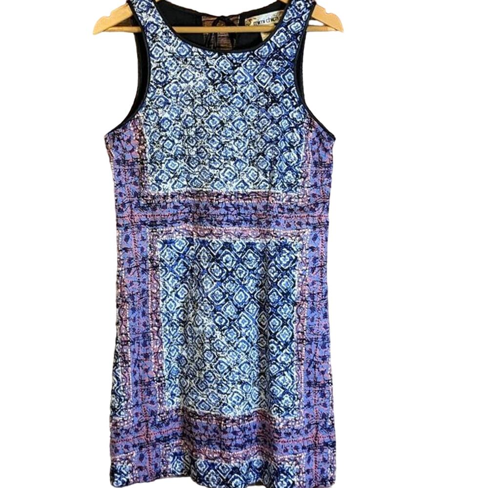 Mimi Chica Medium Lightweight sleeveless red, white,  blue dress. fall/winter